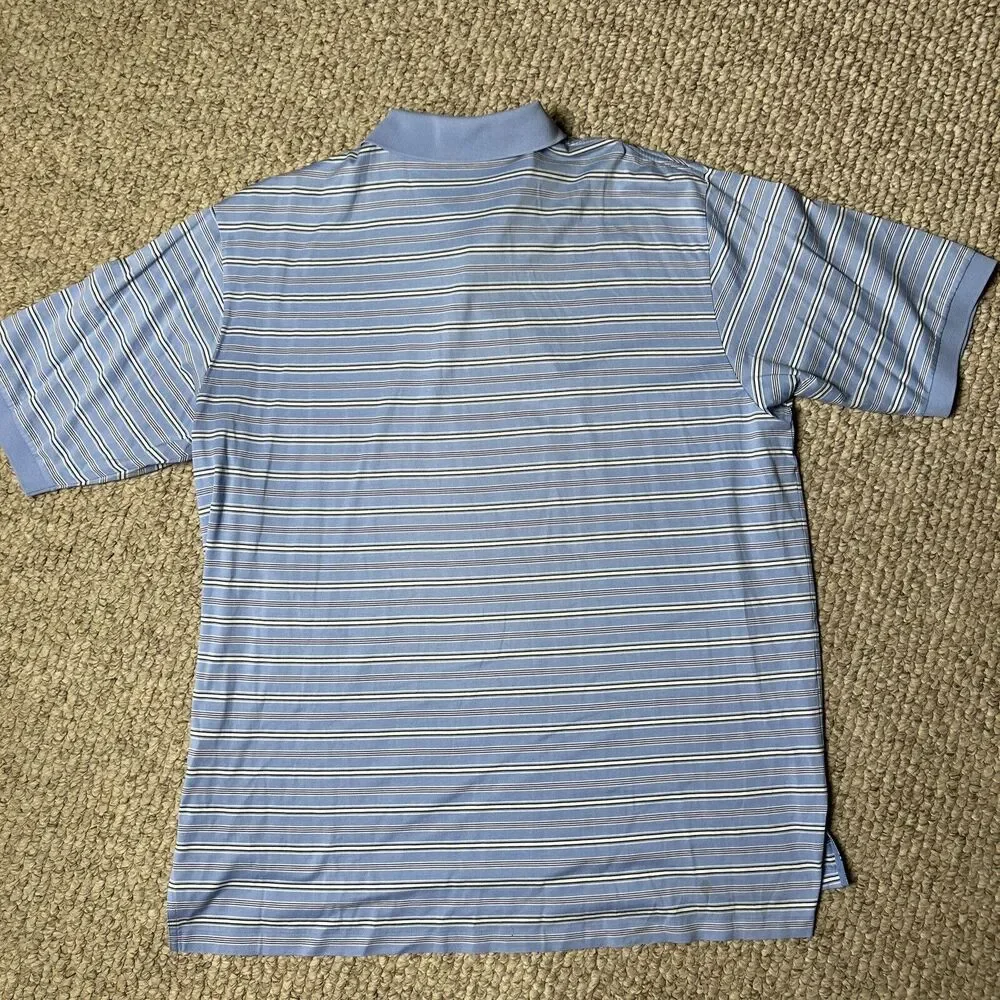 Ralph Lauren Polo Golf Shirt Men’s XXL 100% Pima Cotton Blue Stripes